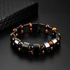 Men's Tiger Eye Stone Bracelet Men's Bracelet Fashion Bead Black Stone Elastic Bracelet