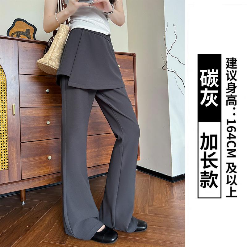 

Поддельные двухслойные штаны-клеш микро-клеш женские весенне-осенние с новым дизайном, тонкие спортивные штаны, высокая посадка, узкая версия, широкие брюки XL