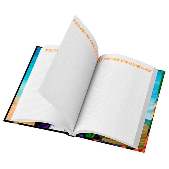 Carnet - dragon ball z - cell final battle - noir - lumières - ligne simple