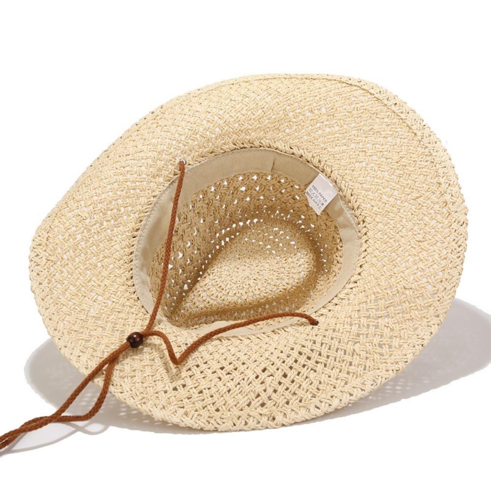 Hollow Cowboy Hat Handmade Sun Protection Hat Fashion Straw Hat