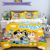 3pcs Bluey pattern bedding set duvet cover set includes duvet cover &pillowcases,perfect all season bedroom decoration&gift