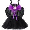 Costume Kids Girls Halloween Black Short Sleeved Dress Set Girls Dress