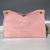 PU Leather Napkin Holder Solid Color Tissue Paper Storage Bag Dustproof Toilet Paper Case  Sundries