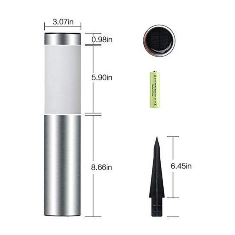 

Солнечные наружные фонари, водонепроницаемые солнечные фонари из нержавеющей стали IP65, цилиндрический современный дизайн