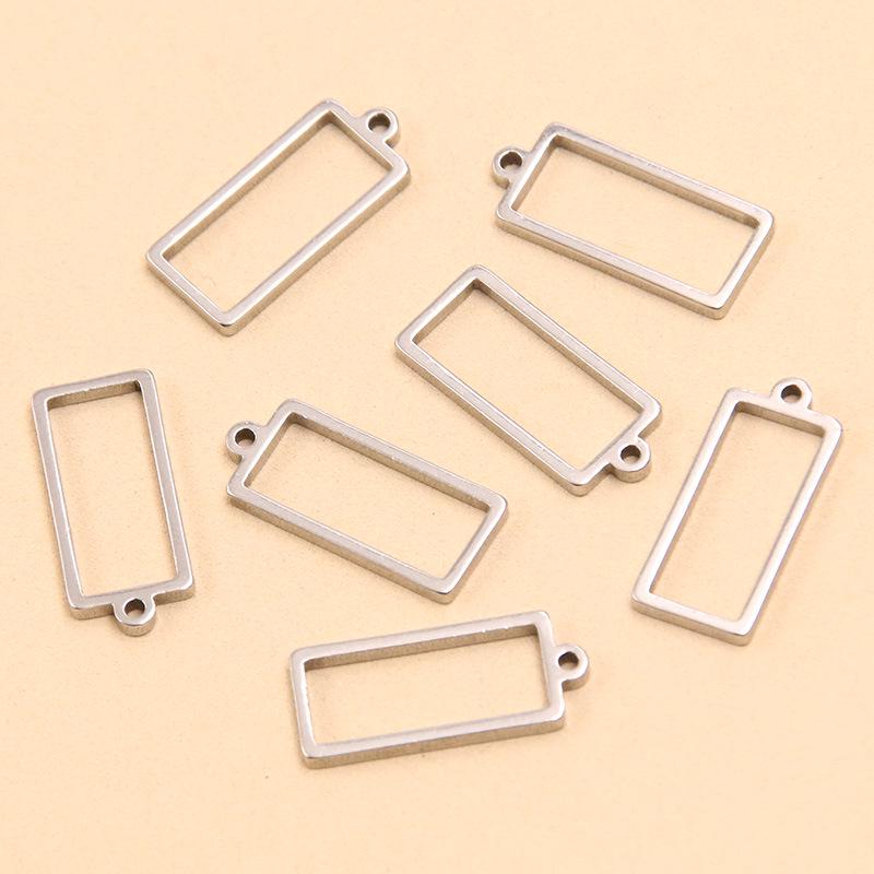 Stainless Steel Geometric Charm Molds: 10 Models & 2 Colors - Pentagram, Rhombus, Circle, Water Drop, Moon Pendants