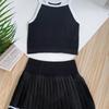 Yoga Clothes, Tennis Skirt, Sports Quick-Dry Skirt, Lined Fitness Skirt, Pickleball Skirt, One-Piece Cup Vest Set
