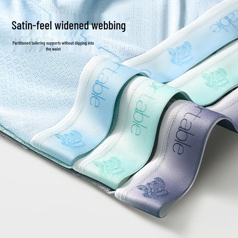 Freego Men's 10A Antibacterial Ice Silk Cool-Feel Boxer Briefs (4-Pack)