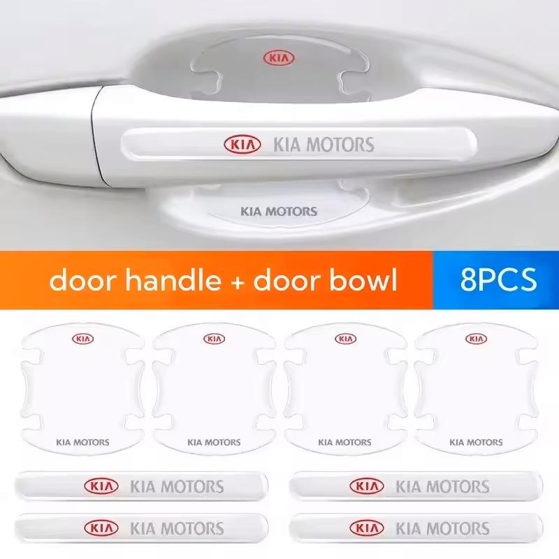 

For Kia Morning Picanto Rio Stonic Sportage Ceed Optima F 8pcs Car Door Handle Transparent Protection Exterior Door Bowl Sticker