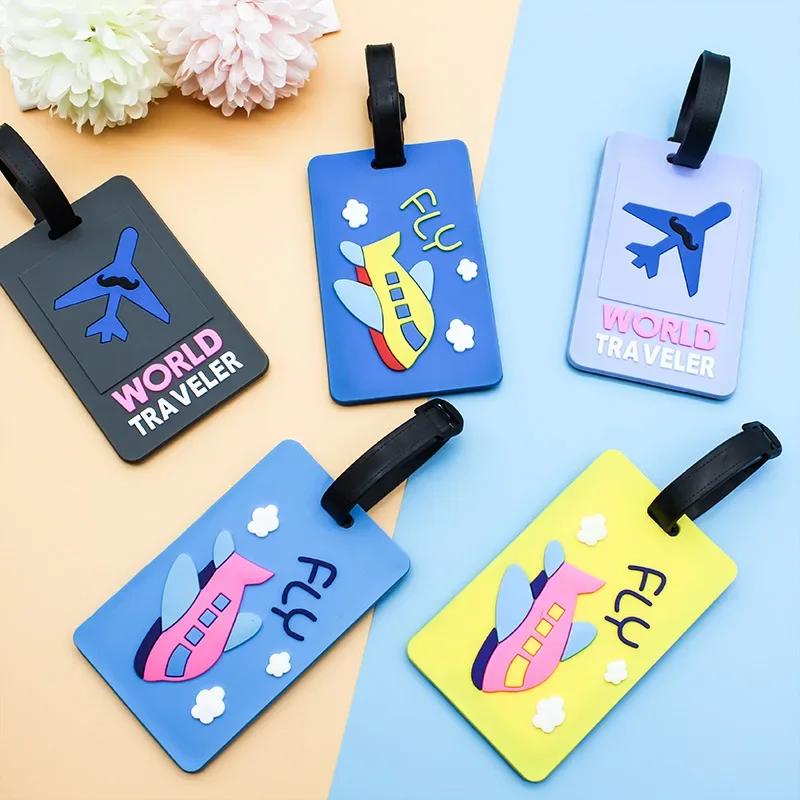 Pvc Cute Luggage Tags Travel Creative Suitcase Tags Women Fashion Style Silicone Portable Travel Label Id Address Holder