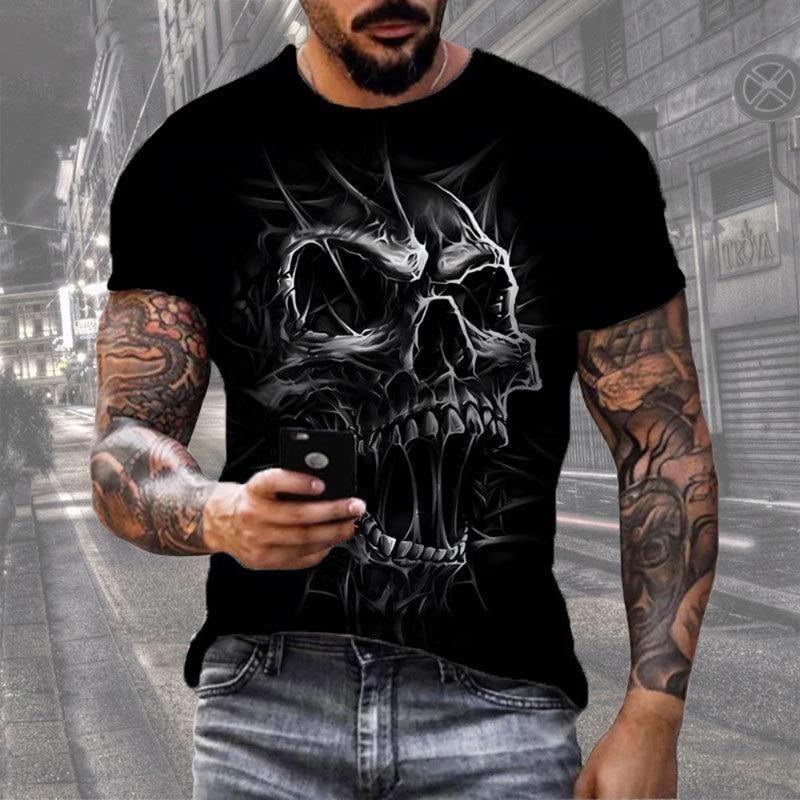 

The Essential Skull T-shirt for the Summer Halloween Comfortable and Versatile Fabric Exquisite Patterns Men s Summer T 5XL