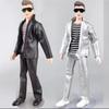Handsome Men Clothes 1/6 Male Doll Black Suits Clothing Accessorie Supermodel Boy Fashion Dress Up Top Pant For 30Cm 12Inch Doll