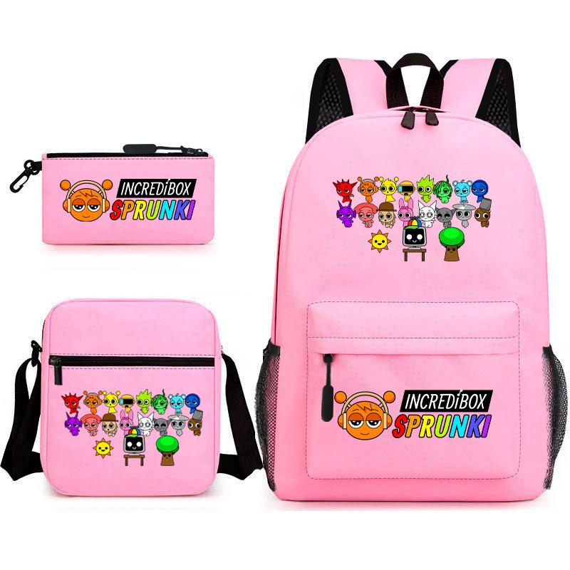 3D New Game Rhythm Box Sprunki School Bag Backpack Elementary and Secondary School Backpack Crossbody Bag Pencil Bag D
