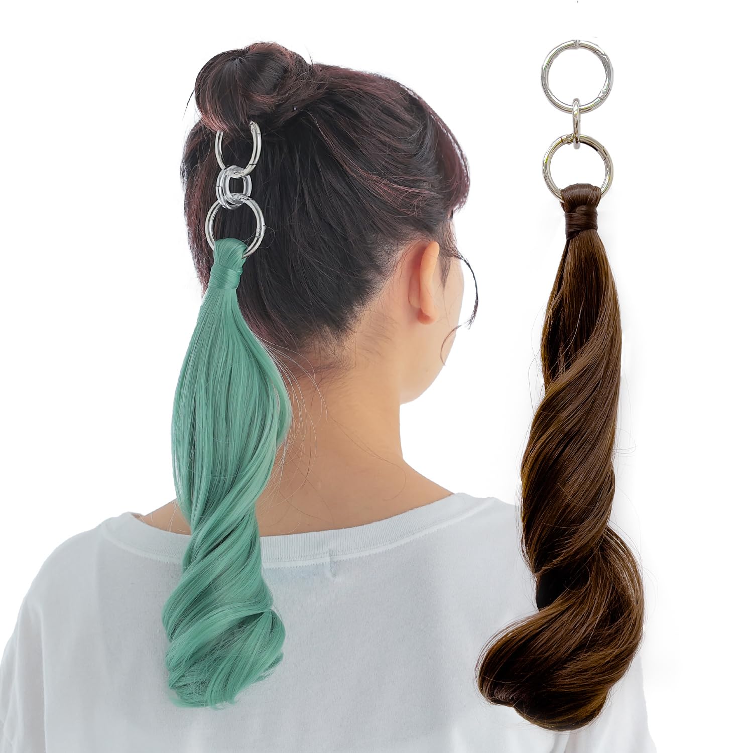 

[Featured on Nippon Television s ZIP!] [AQUADOLL] Ponytail Ring Wig (2 Types), Pointed Wig, B. Curl Type, MGm. Mint Green (wgt813-B-MGm)