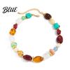 Casual Vacation Necklace Bohemian Necklace Colorful Resin Beaded Choker Retro