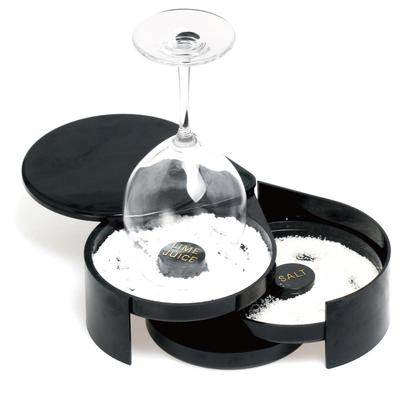 3 Tier Rotating Salt Rimmer Box Mixing Salt Sugar Rim Box Salt Sticking Device Juice Cocktail Seasoning Rimmers Bartender Bar Accessories