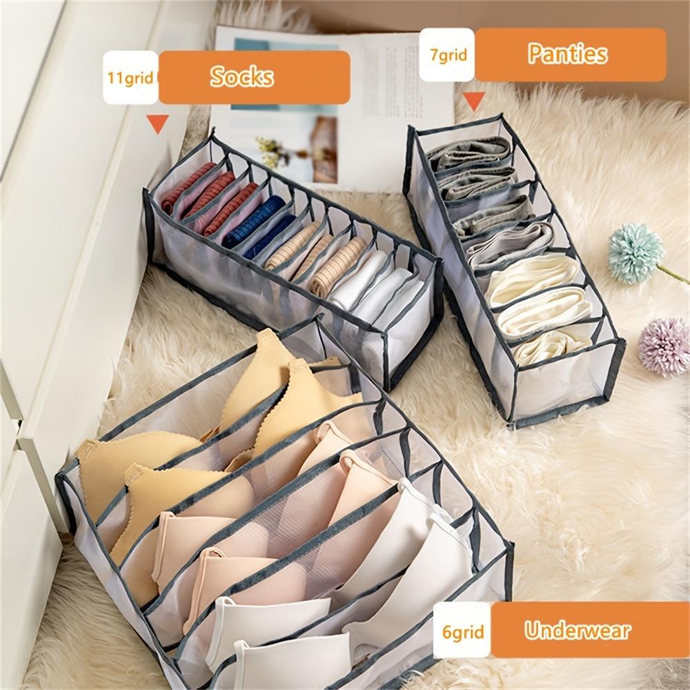 3pcs/set Sock Underwear Organizer Divider, Collapsible Closet Organizer for Storing Socks, Underwear