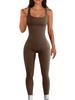 Women's Sleeveless Ribbed Tank Yoga Jumpsuit - Body Shaping Sport Jumpsuit