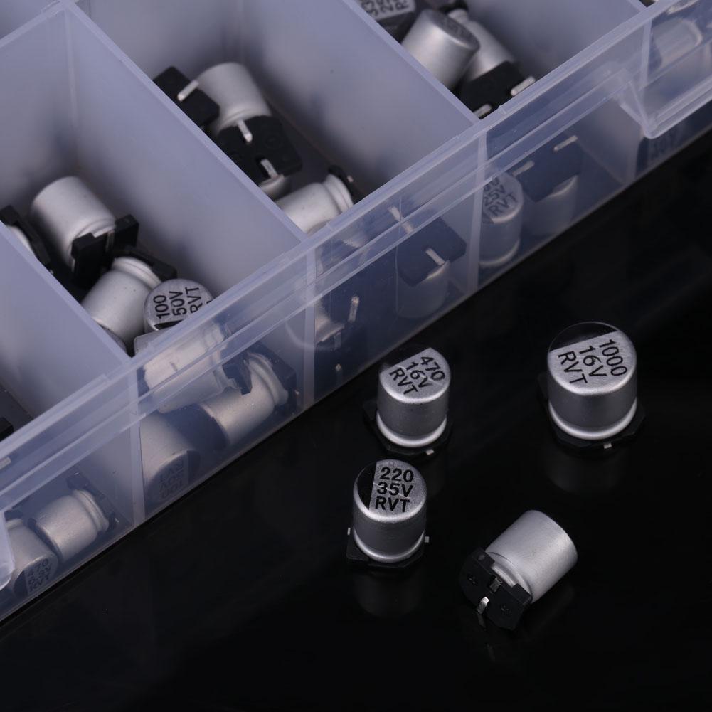 400 Stück 24 Werte SMD Aluminium Elektrolytkondensator Sortiertes Kit 1uF 1000uF