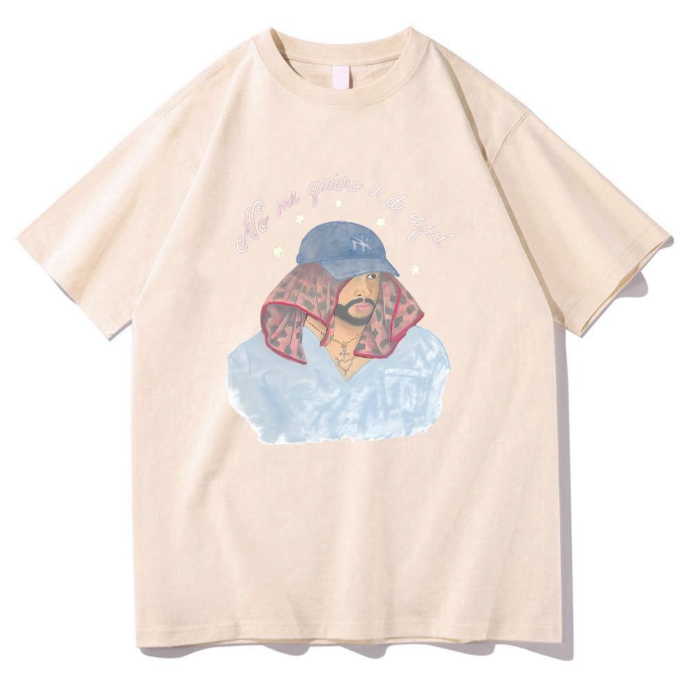 DTMF Merch No Me Quiro Tee Bad Bunny Graphic T Shirts Men's Clothing Creative Design Fashion T-shirts Unisex Cotton Short Sleeve