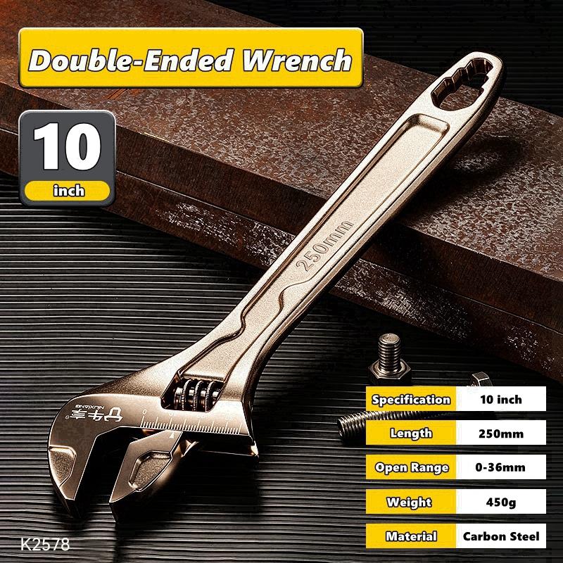 Xiaomi Adjustable Wrench Large Openin Long Handle Universal Spanner  Multi-functional Wrench Carbon Steel Workshop Hand Car Repair Tool