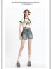 Women's High-Waisted Distressed Retro Denim Shorts - Trendy Chic Summer Style