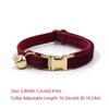 Portable Velvet Cat Collar Cute Adjustable Kitten Collars Necklace Light Gold Buckle with Bell Cat Pet Accessories