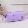 Heart Zipper Pull Stationery Organizer Pouch Star Pattern Pen Storage Bag  Office Use