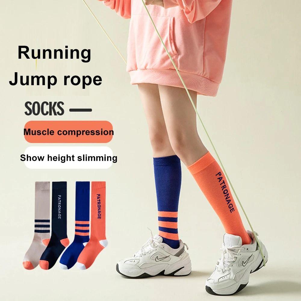 1 Pair Women Professional Sports Sock Colorful Breathable Anti-Slip Compression Socks High Quality Calf Socks