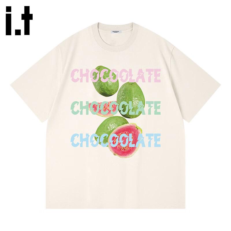 :CHOCOOLATEit Unisex Cotton Relaxed Fit Letter Print Short Sleeve T-Shirt 2XL