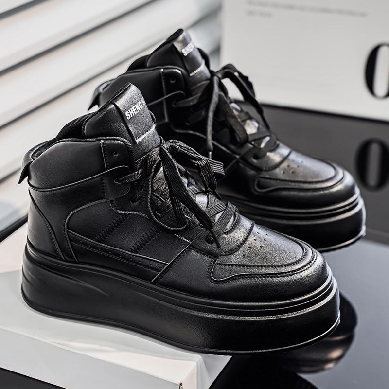 New Men's Classic Fashion High Top Thick Sole Skateboarding Shoes Comfortable Soft Sole Basketball  Sneakers