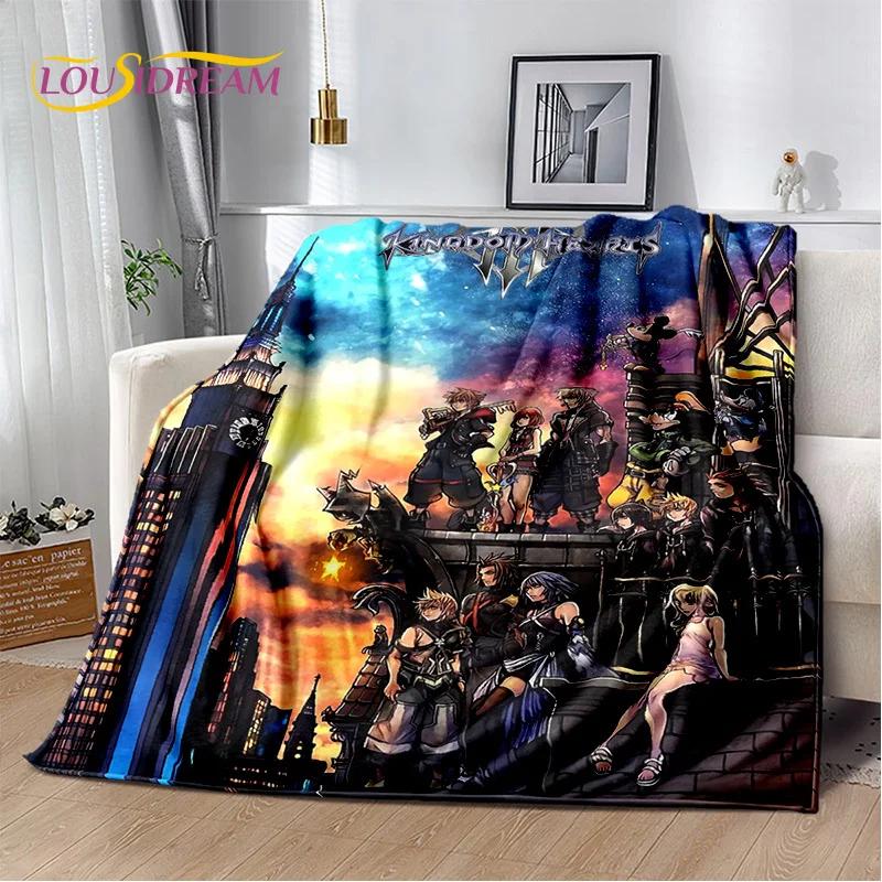 Cartoon Kingdom Hearts Spiele 3D Weiche Flanelldecke für Betten Schlafzimmer Sofa Picknick, Überwurfdecke zum Zudecken im Freien Freizeit Geschenk