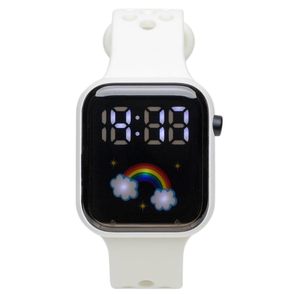 ALIAS LED Digital Kids' Watch with Silicone Band, WW22043WH, White