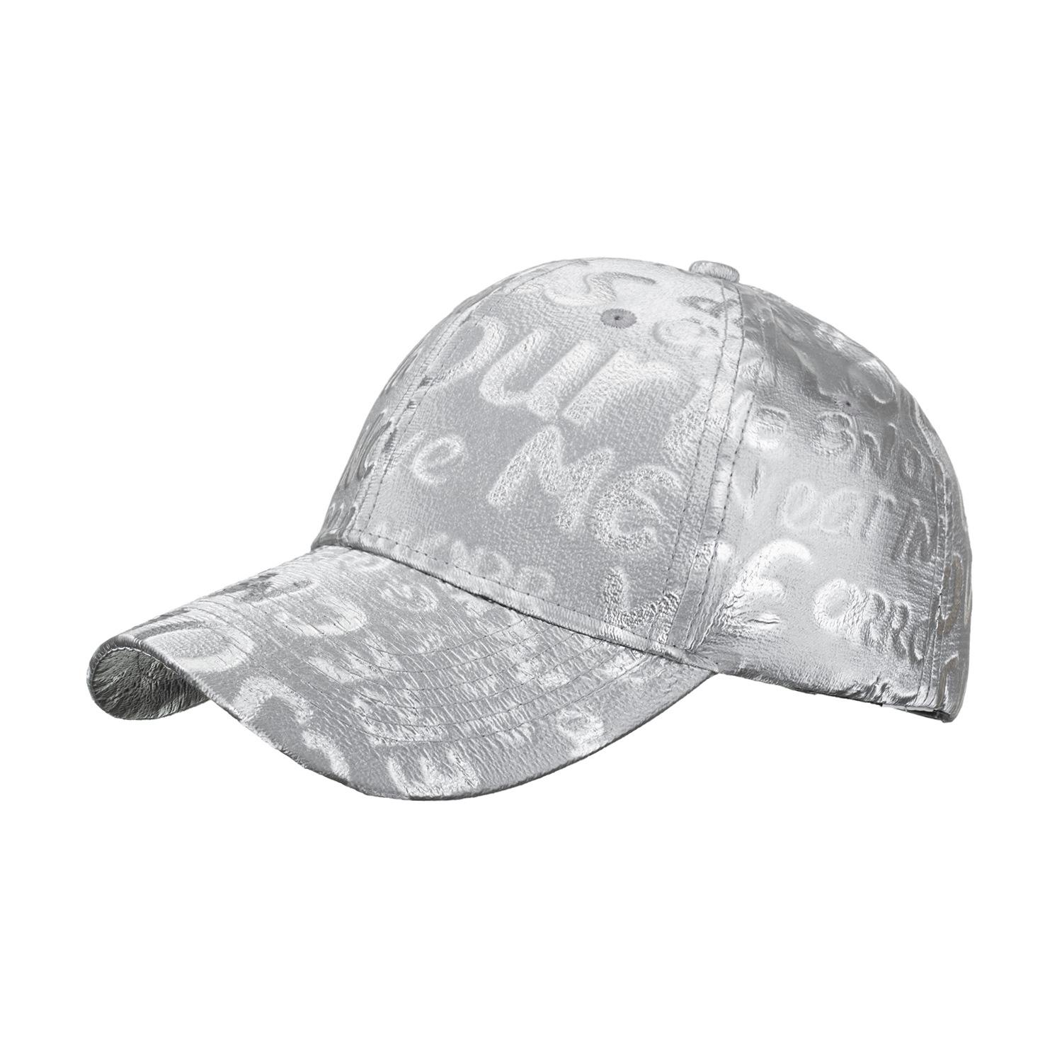 

Бейсболка с нейтральным буквенным принтом для улицы, шляпа от солнца Adjustable серебряный