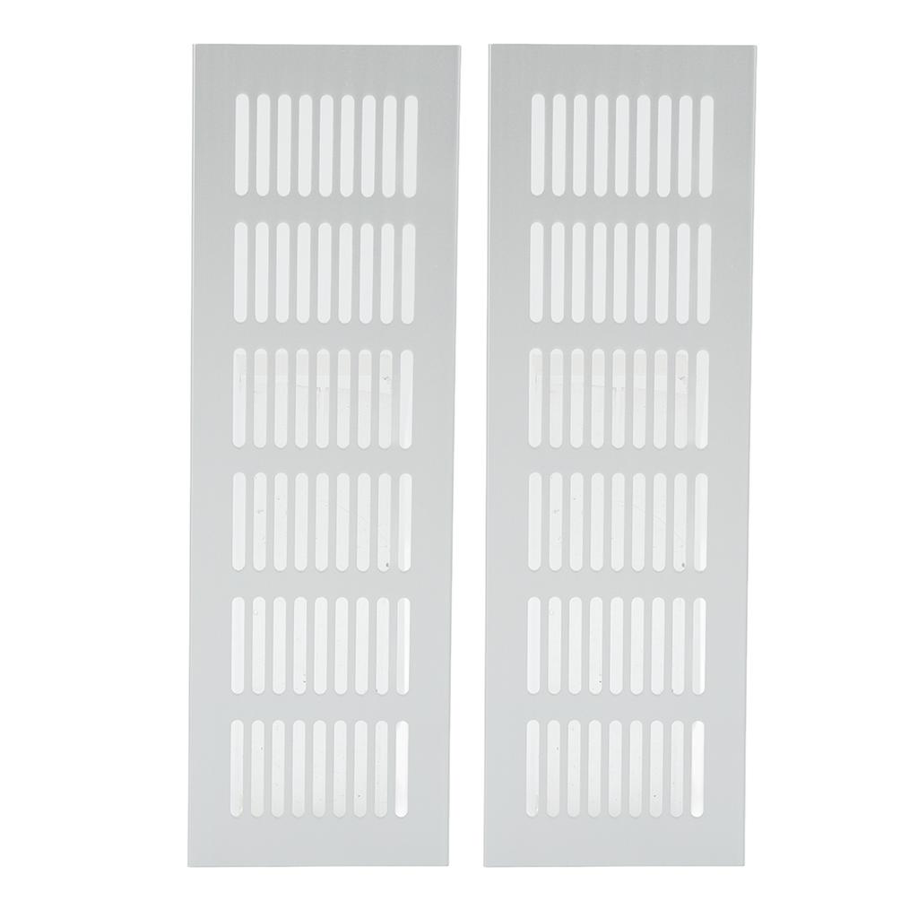 Vent Grille Heat Dissipation Aluminum Alloy Silver Rectangular Ventilation Grille Cover for Cabinet Closet RV