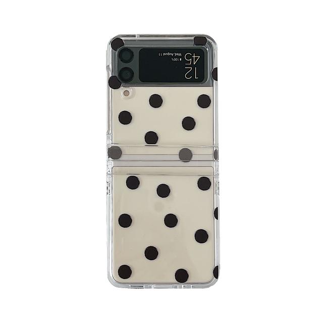 

Чехол для Samsung Z Flip 4, прозрачный складной чехол в клетку в горошек для Samsung Z Flip 3, 5 г, Zflip4, противоударная жесткая задняя крышка For Samsung Z Flip 4