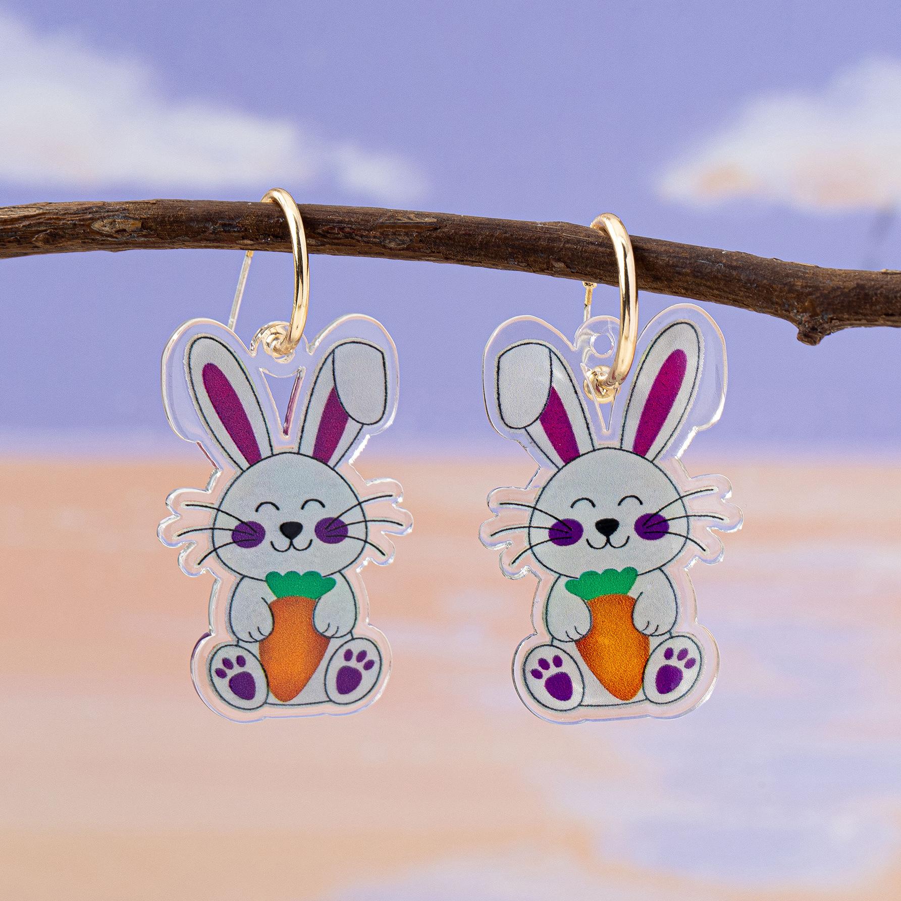 

Personalized creative cute rabbit earrings разноцветный