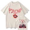 BABYMONSTER PSYCHO T-shirt 100% Coton T-shirt Graphique Hauts Tendance T-shirts Manches Courtes Col Rond Unisexe Confort Vêtements Doux