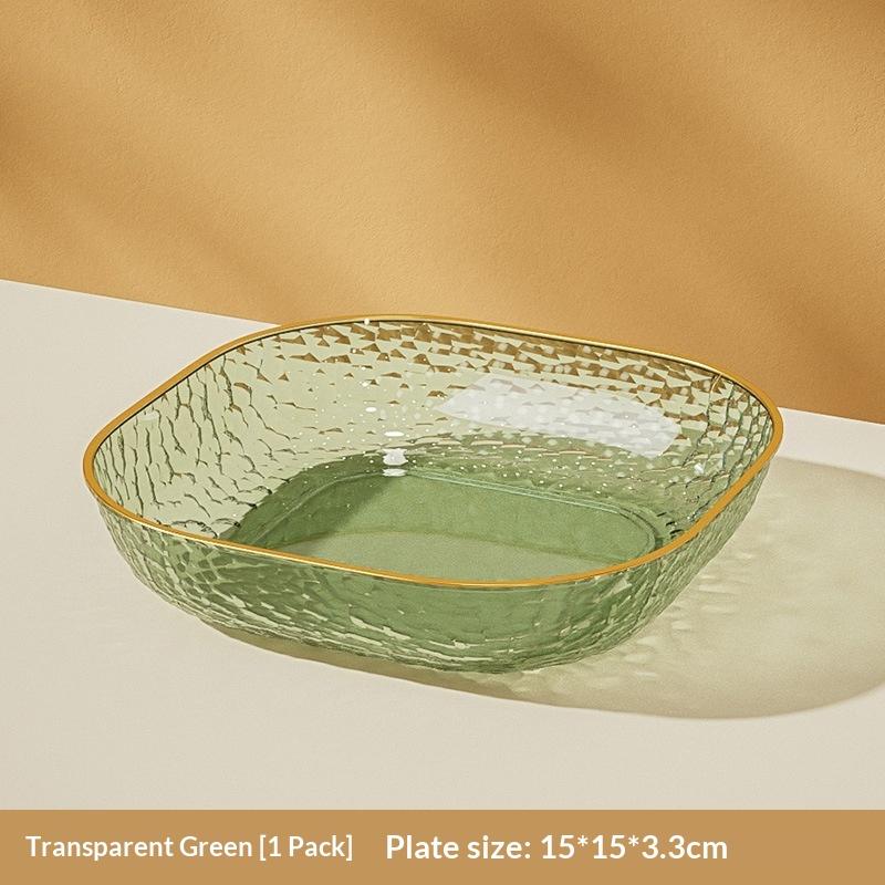 1pcs Transparent Fruit Plate Salad Dessert Snack Storage Tray Home Kitchen Tableware Multifunctional Bone Dish  Holder Sets