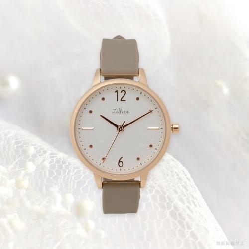 Fieldwork Women's Analog Watch with Floral Print and Silicone Band, Brown, YM111-5