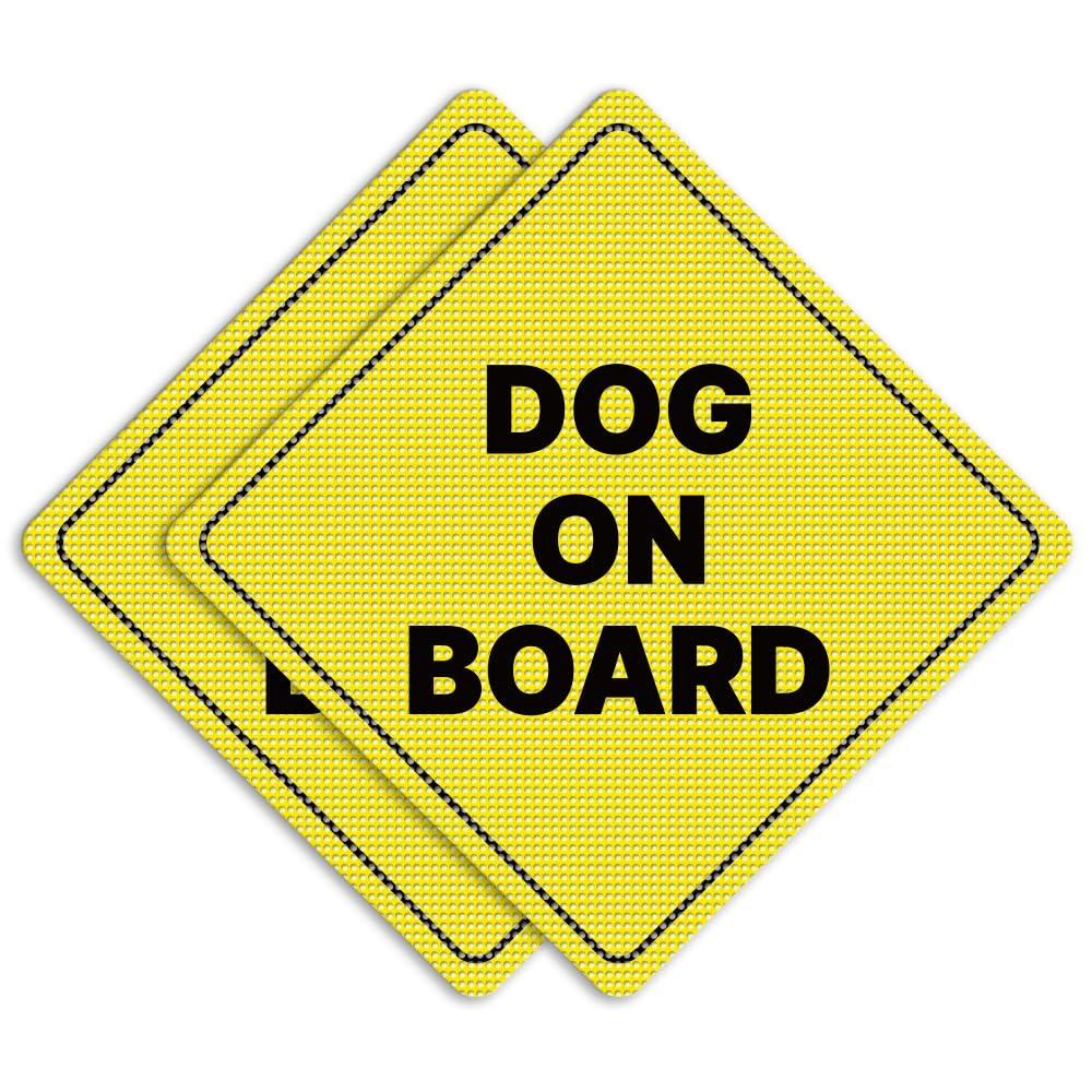 GEEKBEAR Dog Boarding Sign - Sticker or Magnet, Color Variations, Weather Resistant - Diamond