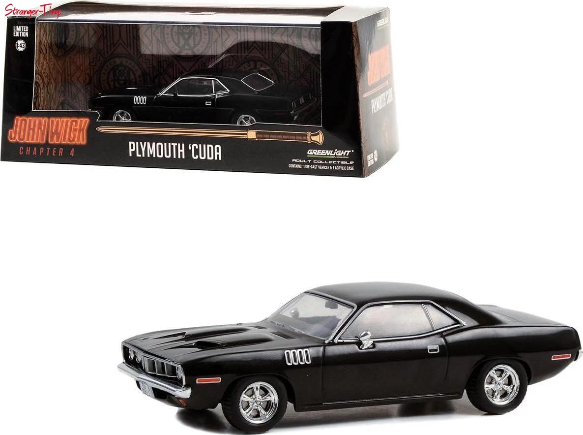 Greenlight 1/43 Plymouth Cuda 1971 Джон Уик чёрный