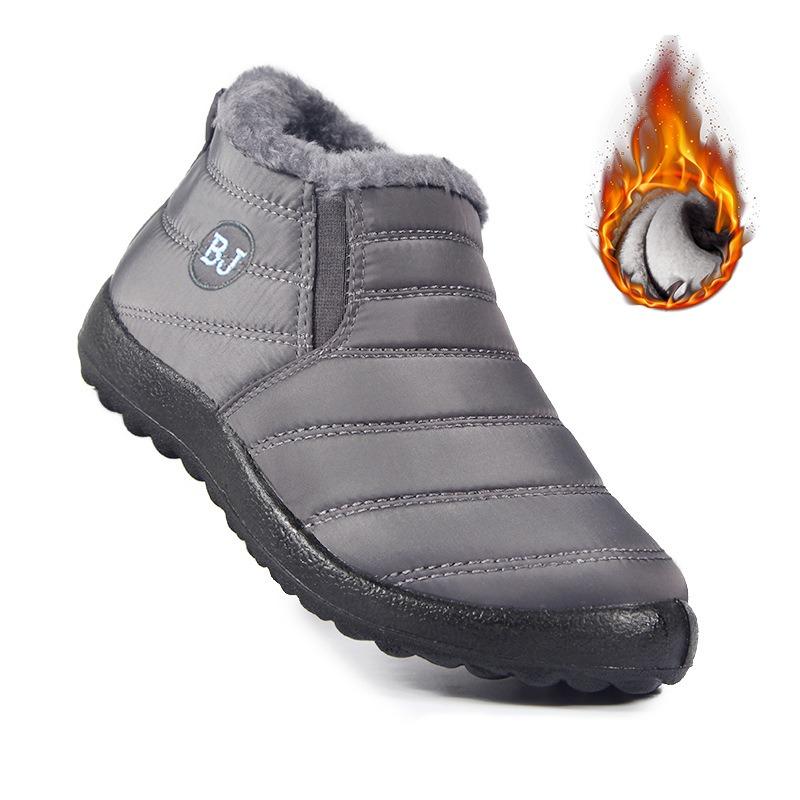 Winter cotton boots medium and old fashion zipper snow boots high flat warm cotton shoes