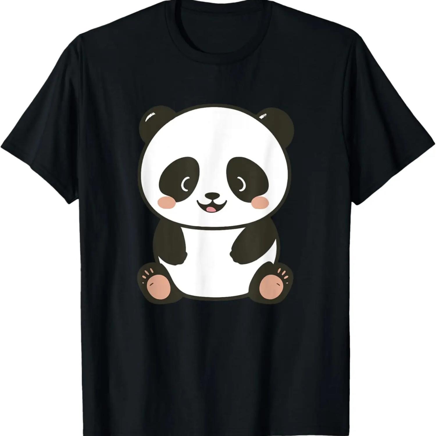 Kawaii Panda T-Shirt S чёрный