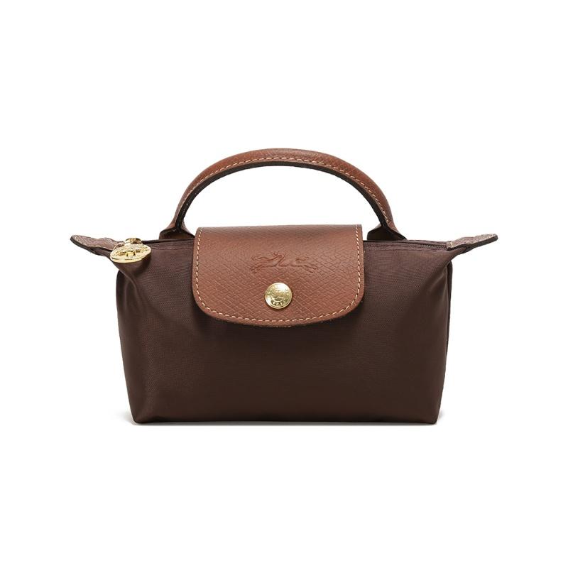 Longchamp LE PLIAGE ORIGINAL Series Short Handle Fabric Cowhide Dumpling Bag Cosmetic Bag Handbag Women's Tan 34175089P81