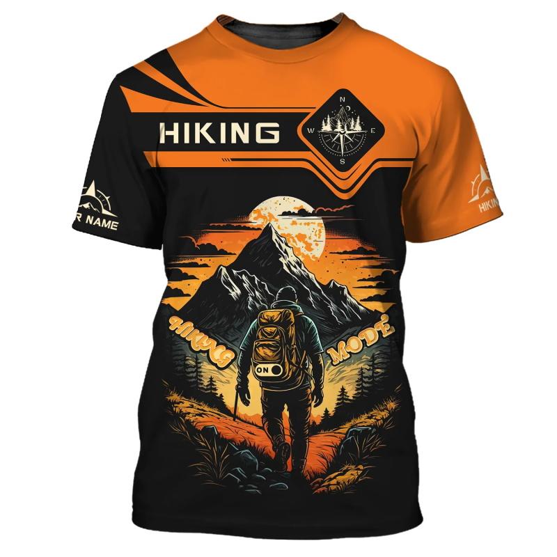 Custom Name Hiking Mountain Tshirt For Men Personalized Name Short Sleeve Mountain Hiking Tee Shirts Gift For Hiking Lover S