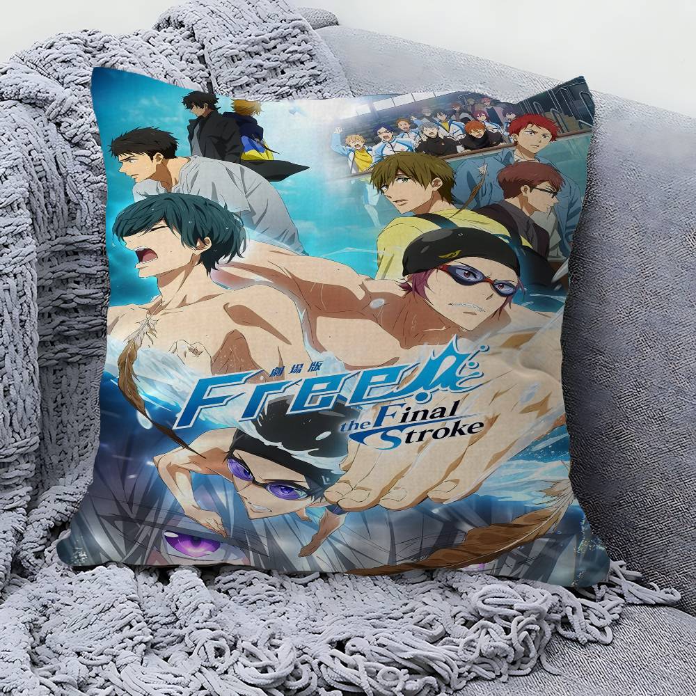 Anime Free Iwatobi Swim Club Cushion Cover Car Throw Pillow Case For Sofa Car Christmas Gift xcm xcm