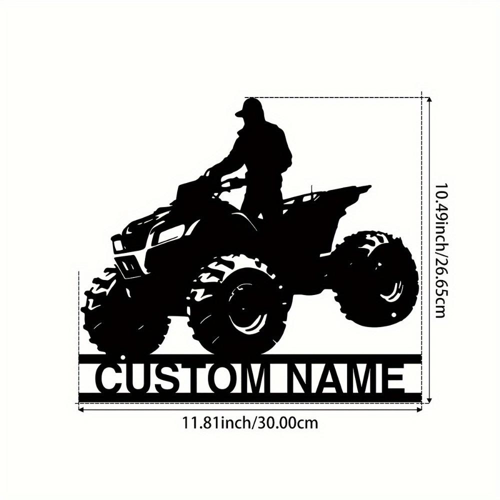 ATV Name Sign Personalized Wall Art Metal Garage Decor Adventure Gift