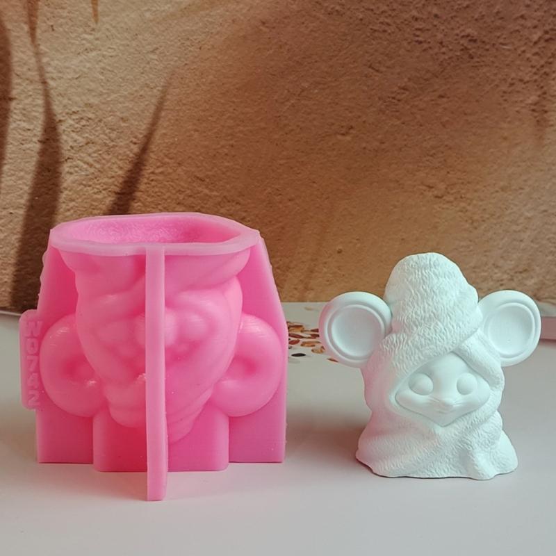 Mouse Shape Silicone Candle Molds for Epoxy Resin Candle Soap Chocolate Fondant Silicone Mold Cement Clay Silicone Molds