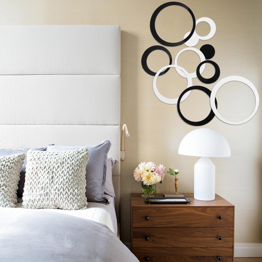 5PCS/Set Removable Wall Art Home Decor 3D Circles Round Decals Wall Stickers Mural