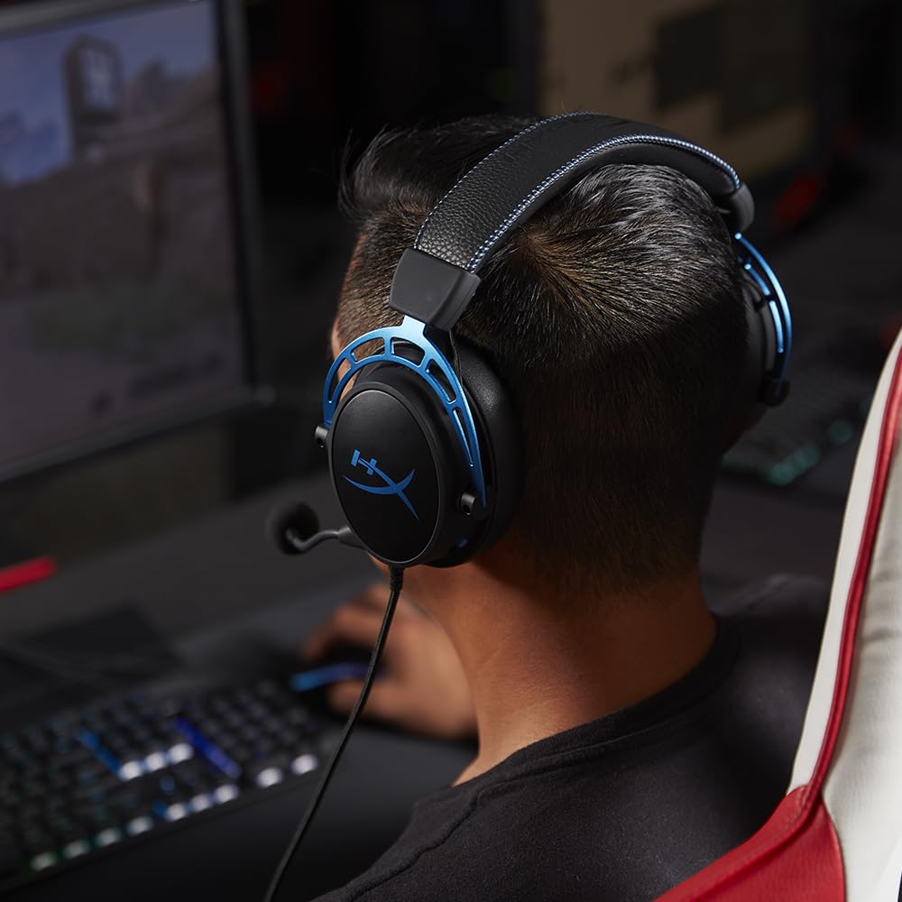 HYPERX Cloud Alpha S Gaming-Headset Surround-Sound Bass-Einstellungsschieber Blau 2 Jahre Garantie 7.1 HX-HSCAS-BL/WW (4P5L3AA)